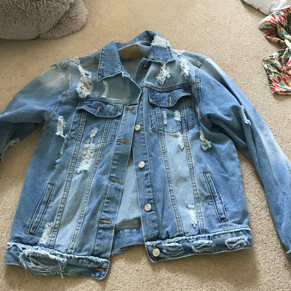 denim ripped jacket